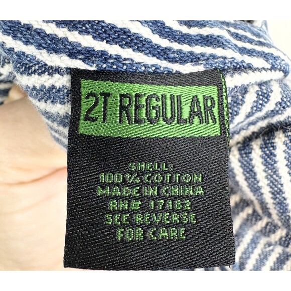 Toddler Boys John Deere Denim Striped 100% Cotton Overalls, Size 2T - Picture 7 of 8